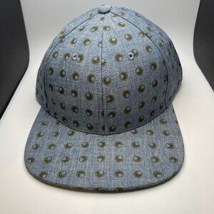 Marc Jacobs Blue Indigo Multi Men's Hat w/ Adjustable Leather Strap - NWT